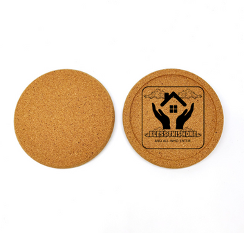 “Bless This Home and All Who Enter” Cork Coaster Set (4-Pack)