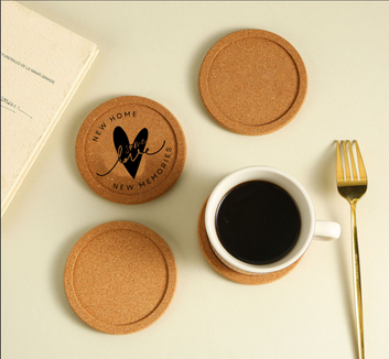 “New Home, New Memories, Same Love” Cork Coaster Set (4-Pack)