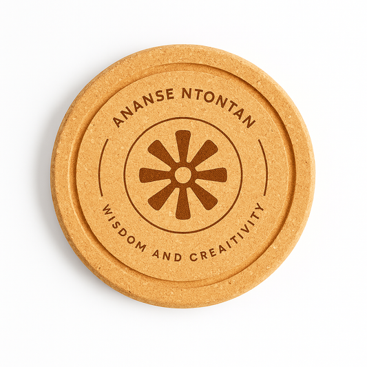 Ananse Ntontam (Adinkra) Cork Coaster Set (4-Pack) – 