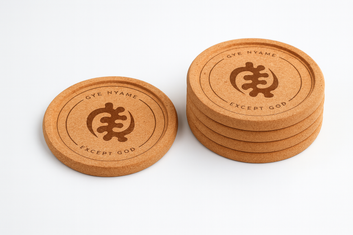 Gye Nyame (Adinkra) Cork Coaster Set (4-Pack) – 